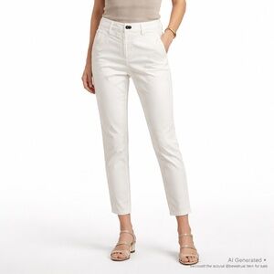 MAJE Paris EU 38 White Slim Ankle Pants (US 6) Parisian Minimalist
